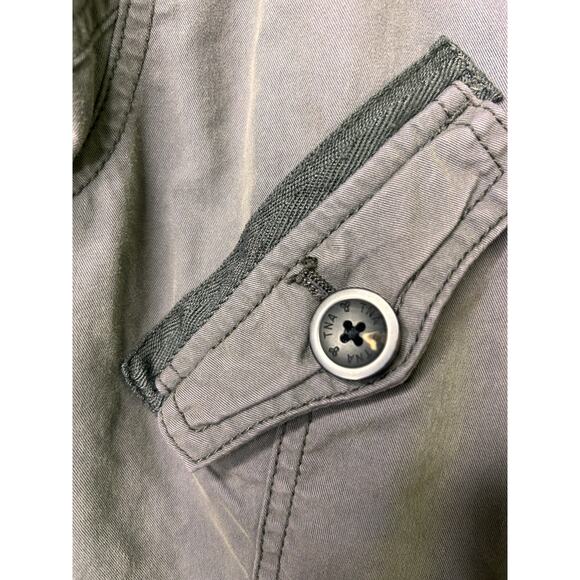 Aritzia TNA Platoon Military Utility Hooded Jacket Lightweight Cotton Blend Sz S - Picture 5 of 13